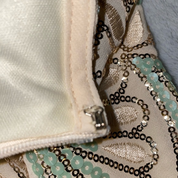 Teal and white sequin skirt - Picture 7 of 8